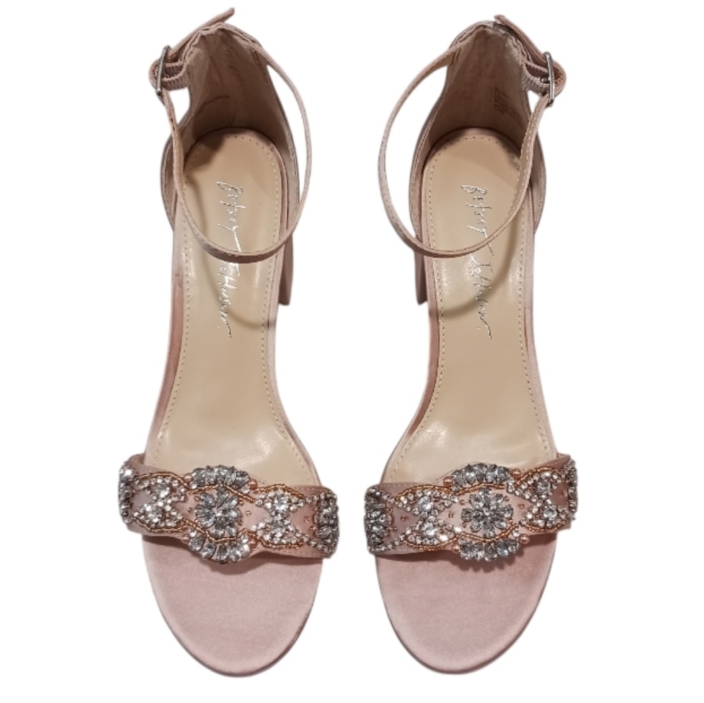 Betsey Johnson Mel Jeweled Satin Block Heel - Picture 2 of 12